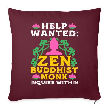Bouddhisme Bouddha - Housse de coussin décorative 45 x 45 cm - bordeaux - Devant