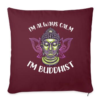 Buddhismus Buddha - Sofakissenbezug 45 x 45 cm - Burgunderrot - Vorne