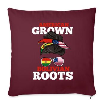 Bolivie - Housse de coussin décorative 45 x 45 cm - bordeaux - Devant