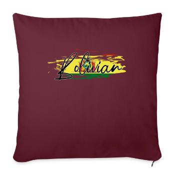 Bolivie - Housse de coussin décorative 45 x 45 cm - bordeaux - Devant