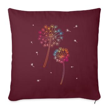 Pusteblume Regenbogen Blumen Lgbtq - Sofakissenbezug 45 x 45 cm - Burgunderrot - Vorne