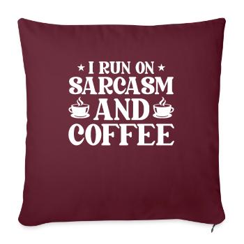 Café à l’humour noir - Housse de coussin décorative 45 x 45 cm - bordeaux - Devant