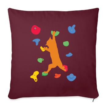 Katze Bouldern Klettern Bergsteigen - Sofakissenbezug 45 x 45 cm - Burgunderrot - Vorne
