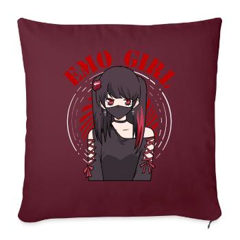 Emo Girl Goth Eboy Egirl - Housse de coussin décorative 45 x 45 cm - bordeaux - Devant