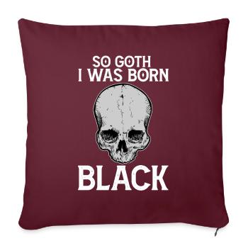 Lustiger gotischer Totenkopf - Sofakissenbezug 45 x 45 cm - Burgunderrot - Vorne