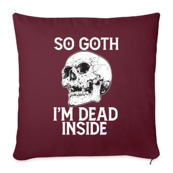 Lustiger gotischer Totenkopf - Sofakissenbezug 45 x 45 cm - Burgunderrot - Vorne