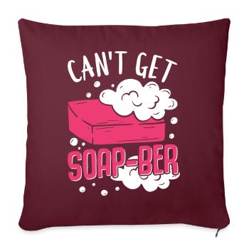 Fabrication de savon, savonnier, savonologue - Housse de coussin décorative 45 x 45 cm - bordeaux - Devant