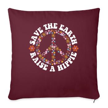 Jour de la Terre de la Paix - Housse de coussin décorative 45 x 45 cm - bordeaux - Devant
