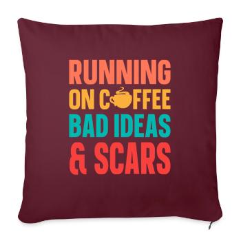 Café d’humour noir fonctionnant sur le café - Housse de coussin décorative 45 x 45 cm - bordeaux - Devant