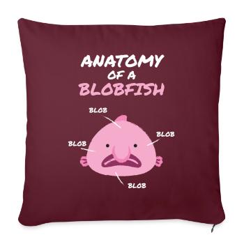 Anatomy Of A Blobfish Blob Fisch Meer - Sofakissenbezug 45 x 45 cm - Burgunderrot - Vorne
