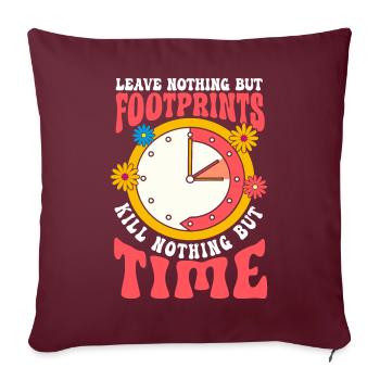 Paix hippie - Housse de coussin décorative 45 x 45 cm - bordeaux - Devant
