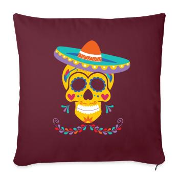 Dia de Los Muertos Sombrero Mexiko - Sofakissenbezug 45 x 45 cm - Burgunderrot - Vorne