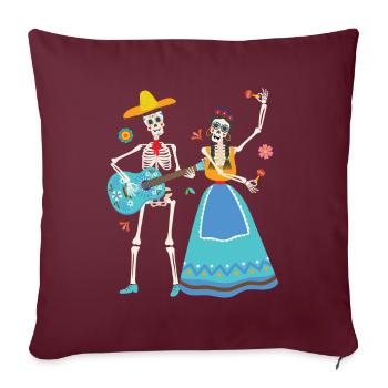 Dia de Los Muertos Tanz Mexiko - Sofakissenbezug 45 x 45 cm - Burgunderrot - Vorne