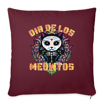 Dia de Los Meowtos Katze Mexiko - Sofakissenbezug 45 x 45 cm - Burgunderrot - Vorne