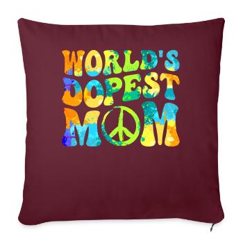 Hippie Mom Tie Dye Frieden - Sofakissenbezug 45 x 45 cm - Burgunderrot - Vorne