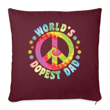 Hippie Papa Krawatte Färben Frieden - Sofakissenbezug 45 x 45 cm - Burgunderrot - Vorne