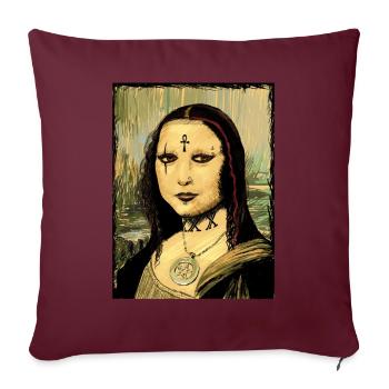Gothic Goth Mona Lisa - Sofakissenbezug 45 x 45 cm - Burgunderrot - Vorne