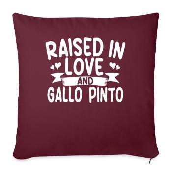 Amour élevé et petit déjeuner Gallo Pinto Costa Rica - Housse de coussin décorative 45 x 45 cm - bordeaux - Devant