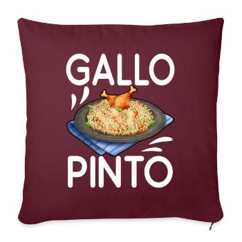 Gallo Pinto Costa Rica Amérique latine - Housse de coussin décorative 45 x 45 cm - bordeaux - Devant