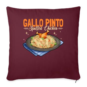Gallo Pinto Poulet tacheté - Housse de coussin décorative 45 x 45 cm - bordeaux - Devant