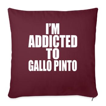 Accro aux plats de riz Gallo Pinto Costa Rica - Housse de coussin décorative 45 x 45 cm - bordeaux - Devant