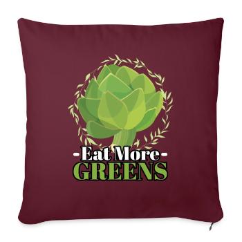 Mangez plus d’artichauts verts végétaliens - Housse de coussin décorative 45 x 45 cm - bordeaux - Devant