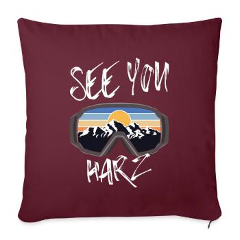 Harz Ski Monts Métallifères Snowboard - Housse de coussin décorative 45 x 45 cm - bordeaux - Devant