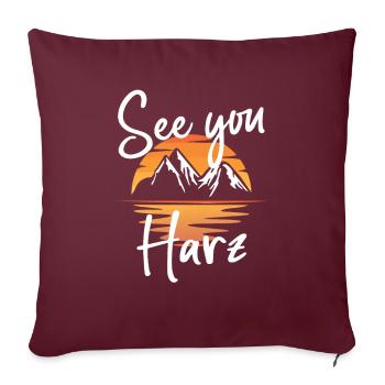 Harz Ski Monts Métallifères Snowboard - Housse de coussin décorative 45 x 45 cm - bordeaux - Devant
