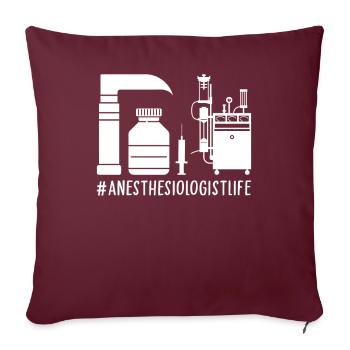 Anesthésiste Anesthésiologie - Housse de coussin décorative 45 x 45 cm - bordeaux - Devant