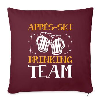 Équipe de boissons après-ski - Housse de coussin décorative 45 x 45 cm - bordeaux - Devant