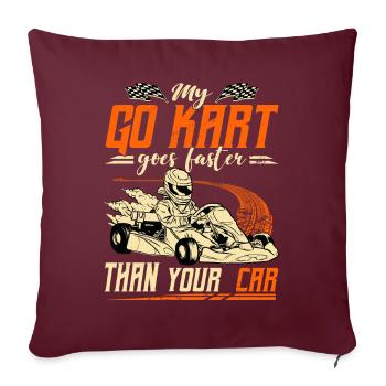 Go Kart Racing Kart Motorsport Racer - Housse de coussin décorative 45 x 45 cm - bordeaux - Devant