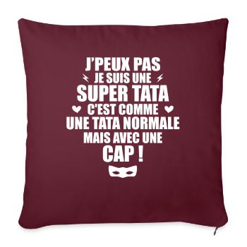 Une Super Tata - Tata Exceptionnelle - Housse de coussin décorative 45 x 45 cm - bordeaux - Devant