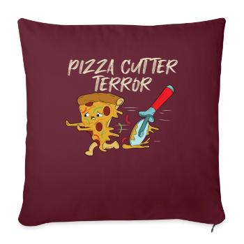 Terreur du coupeur de pizza - Housse de coussin décorative 45 x 45 cm - bordeaux - Devant