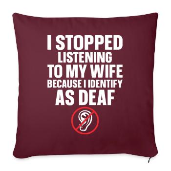 Fierté sourde en ASL Langue des signes - Housse de coussin décorative 45 x 45 cm - bordeaux - Devant