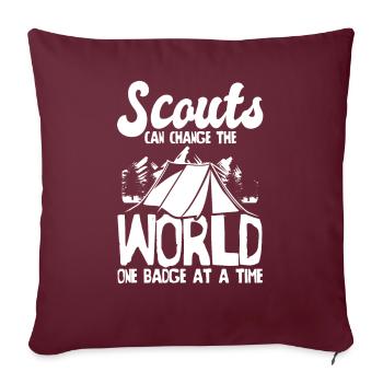 Insigne scout - Housse de coussin décorative 45 x 45 cm - bordeaux - Devant