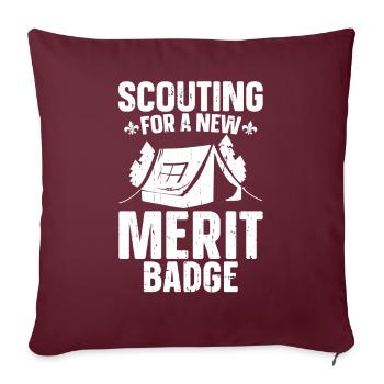 Insigne d’honneur scout - Housse de coussin décorative 45 x 45 cm - bordeaux - Devant