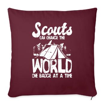 Insigne scout - Housse de coussin décorative 45 x 45 cm - bordeaux - Devant