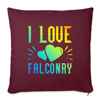 J’adore la fauconnerie - Housse de coussin décorative 45 x 45 cm - bordeaux - Devant