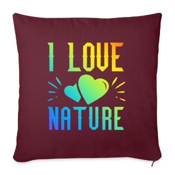 J’aime la nature - Housse de coussin décorative 45 x 45 cm - bordeaux - Devant