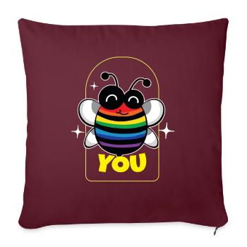 Vous abeilles apiculteur miel lqbtq - Housse de coussin décorative 45 x 45 cm - bordeaux - Devant