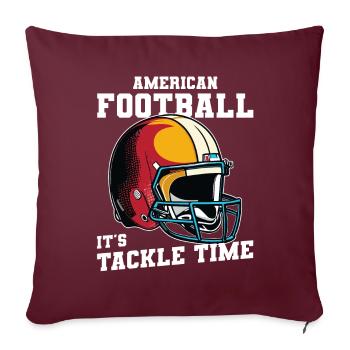 American Football Helm Tackle - Sofakissenbezug 45 x 45 cm - Burgunderrot - Vorne
