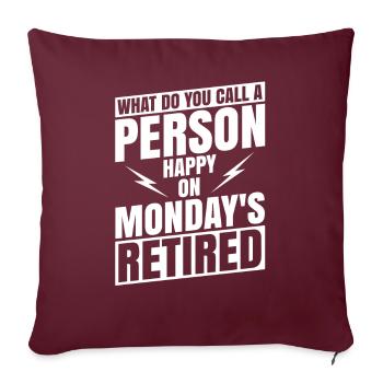 Pension de pensionné - Housse de coussin décorative 45 x 45 cm - bordeaux - Devant