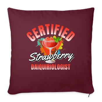 Fraise Daiquiri Cocktail Alcool - Housse de coussin décorative 45 x 45 cm - bordeaux - Devant