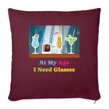 J’ai besoin de verres cocktail alcool - Housse de coussin décorative 45 x 45 cm - bordeaux - Devant