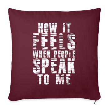 Fierté sourde en ASL Langue des signes - Housse de coussin décorative 45 x 45 cm - bordeaux - Devant