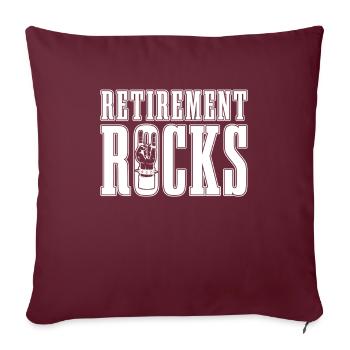 Pension de retraité Drôles de roches de retraite - Housse de coussin décorative 45 x 45 cm - bordeaux - Devant