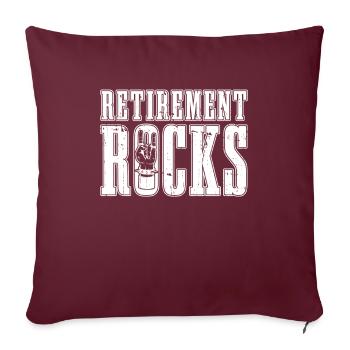 Pension de retraité Drôles de roches de retraite - Housse de coussin décorative 45 x 45 cm - bordeaux - Devant