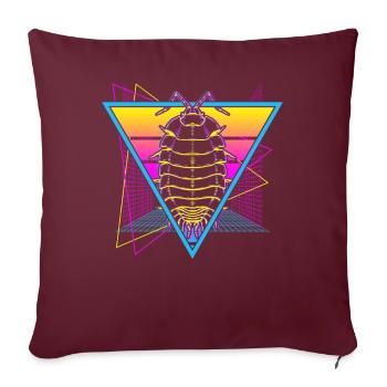 Isopodes Retro Vaporwave - Housse de coussin décorative 45 x 45 cm - bordeaux - Devant