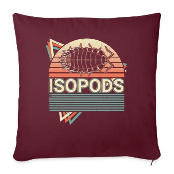 Isopodes Retro Vaporwave - Housse de coussin décorative 45 x 45 cm - bordeaux - Devant