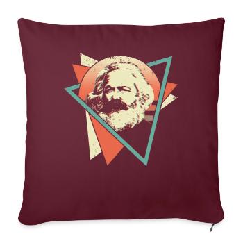 Karl Marx Socialisme socialiste Communiste - Housse de coussin décorative 45 x 45 cm - bordeaux - Devant